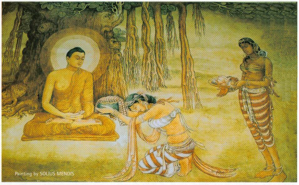 錫蘭佛教重要圖畫-供佛A.JPG